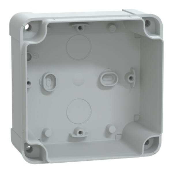 ABS box IP66 IK07 RAL7035 Int.H105W105D55 Ext.H116W116D62 Opaque cover H10 - Schneider Electric - NSYTBS11116