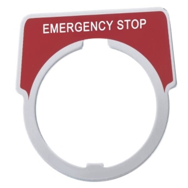 30MM LEGEND PLATE - EMERG STOP RED - Square D - 9001KN205