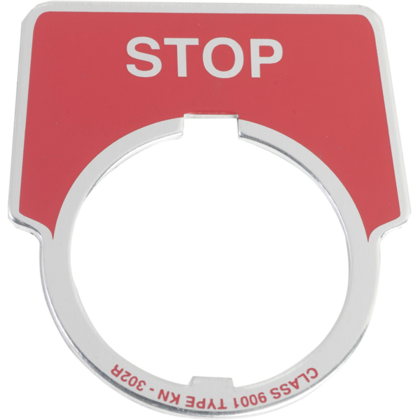 30MM LEGEND PLATE - STOP (RED) - Square D - 9001KN302