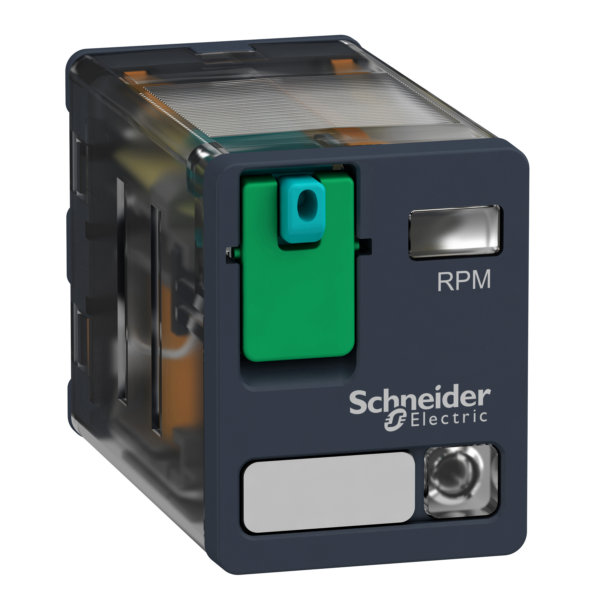 Power plug-in relay, 15 A, 2 CO, with LED, 24 V DC - Schneider Electric - RPM22BD