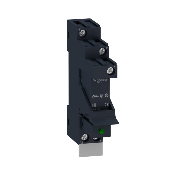 Harmony, Interface plug-in relay pre-assembled, 12 A, 1 CO, with LED, with protection circuit, 120 V AC - Schneider Electric - RSB1A120F7PV