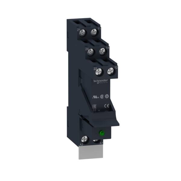 Harmony, Interface plug-in relay pre-assembled, 16 A, 1 CO, with LED, with protection circuit, 230 V AC - Schneider Electric - RSB1A160P7PV