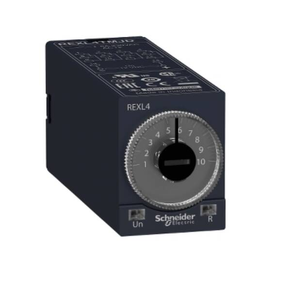 Modular timing relay, 5 A, 4 CO, 0.1 s..100 h, on-Delay, 24 V DC - Schneider Electric - REXL4TMBD