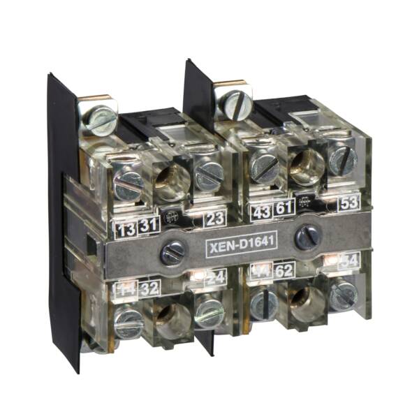 spring return contact block - 2 NO - front mounting, 30 mm centres - Schneider Electric - XEND1611