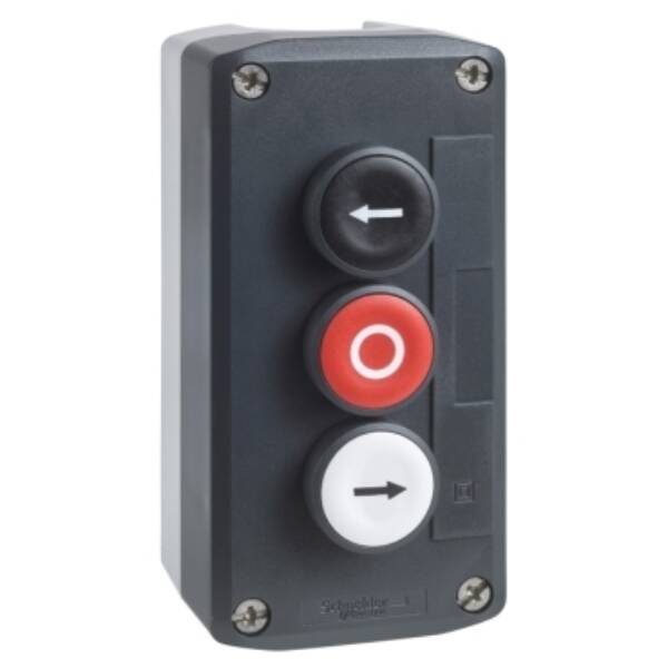 dark grey station - white flush/red flush/black flush pushbuttons Ø22 - Schneider Electric - XALD334