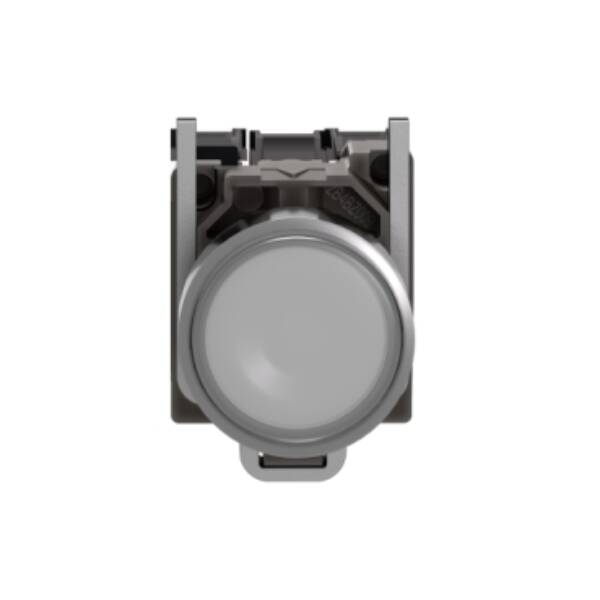 Illuminated push button, Harmony XB4, metal, white flush, 22mm, universal LED, plain lens, 1NO + 1NC, 230...240V AC - Schneider Electric - XB4BW31M5