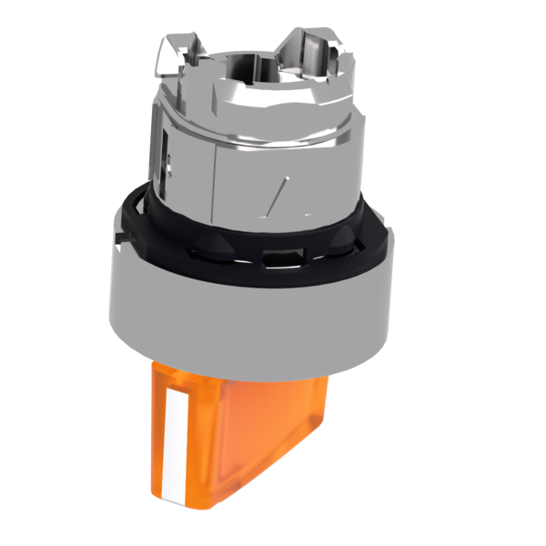 Head for illuminated selector switch, Harmony XB4, metal, orange handle, 22mm, universal LED, 2 positions, stay put - Schneider Electric - ZB4BK1253