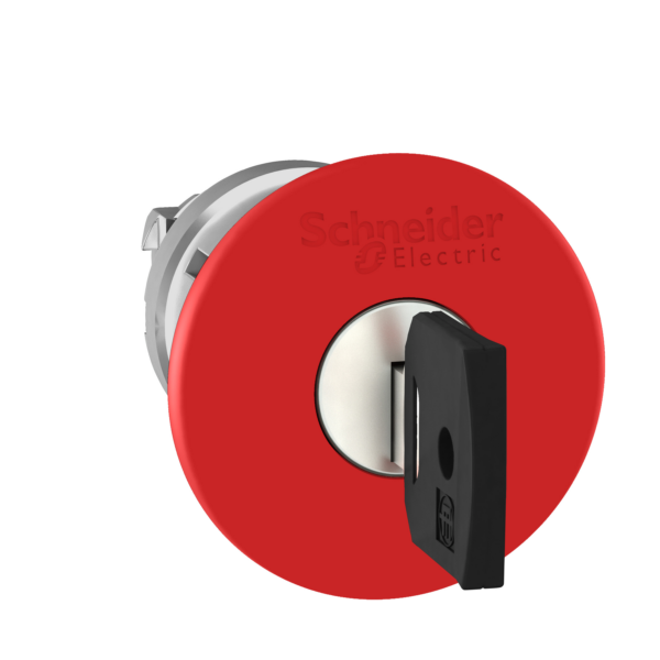 red Ø40 Emergency stop, switching off head Ø22 trigger and latching key release - Schneider Electric - ZB4BS944K