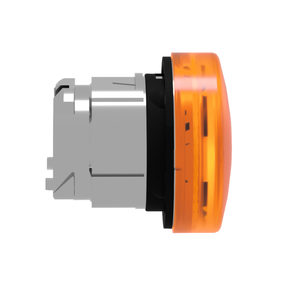 Head for pilot light, Harmony XB4, orange, 22mm, with grooved lens, universal LED - Schneider Electric - ZB4BV053S