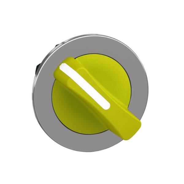 Head for selector switch, Harmony XB4, flush mounted yellow 2 position stay put - Schneider Electric - ZB4FD205