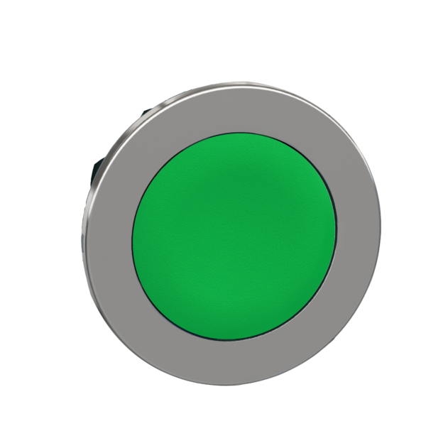 Head for non illuminated push button, Harmony XB4, flush mounted green flush caps pushbutton push - Schneider Electric - ZB4FH03