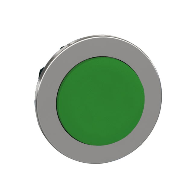 Head for non illuminated push button, Harmony XB4, flush mounted green projecting pushbutton push - Schneider Electric - ZB4FH3