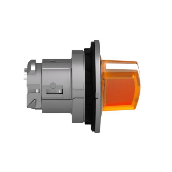 Head for illuminated selector switch, Harmony XB4, metal, orange handle, 30mm, universal LED, 2 positions - Schneider Electric - ZB4FK1453