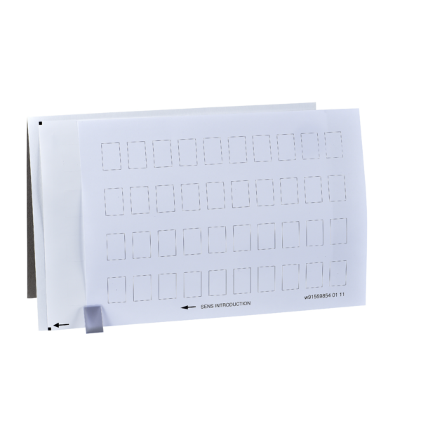 sheet of 40 unmarked legends 18 x 27 mm for legend holder 30 x 50 mm - Schneider Electric - ZBY5100