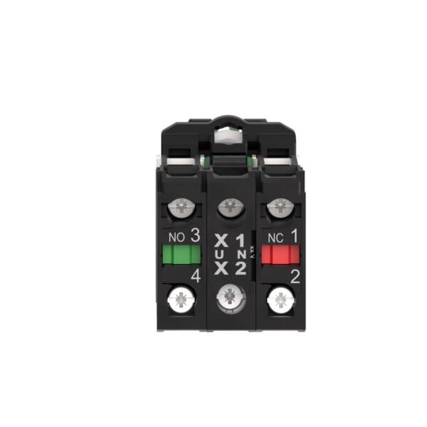 Illuminated selector switch, Harmony XB5, universal LED, grey bezel, green handle, 22mm, 3 positions, stay put, 1NO + 1NC, 24V AC DC - Schneider Electric - XB5AK133B5C0