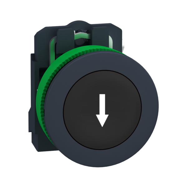 FLUSH MOUNTED BLACK FLUSH CAPS PUSHBUTTON WHITE MARKED ARROW 1NO SCREW CLAMP - Schneider Electric - XB5FA3351