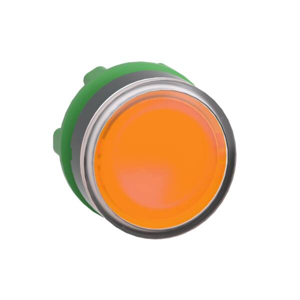 Head for illuminated push button, Harmony XB5, Harmony XALF, plastic, orange flush, 22mm, universal LED, - Schneider Electric - ZB5AA58