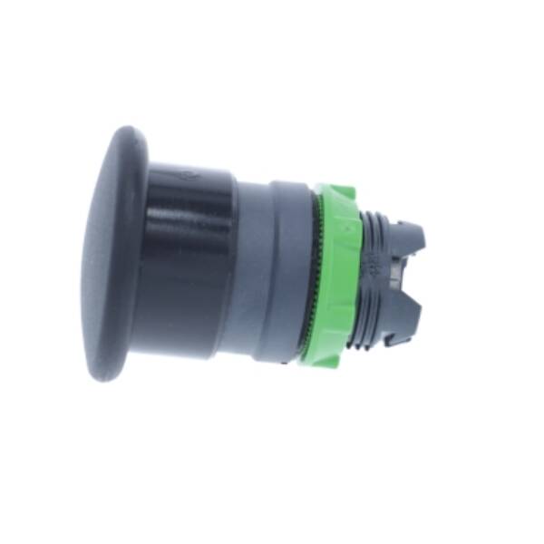 Mushroom push button head Ø40, plastic, black, Ø22, spring return - Schneider Electric - ZB5AC2