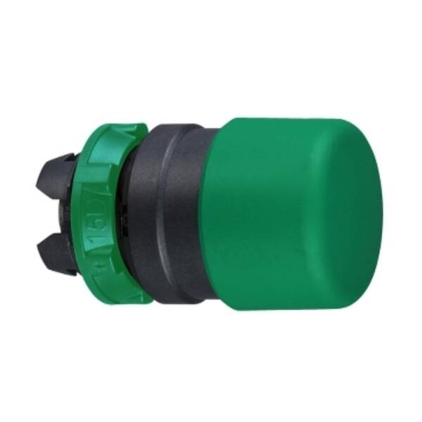 green Ø30 mushroom pushbutton head Ø22 spring return - Schneider Electric - ZB5AC34