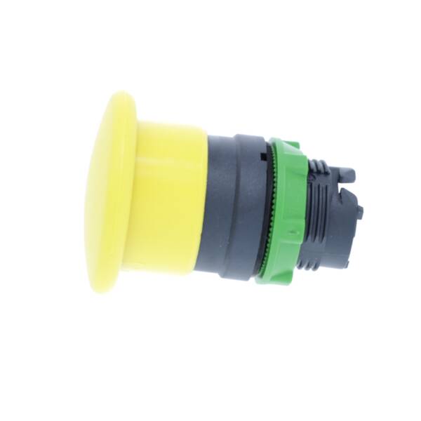 Mushroom push button head Ø40, plastic, yellow, Ø22, spring return - Schneider Electric - ZB5AC5