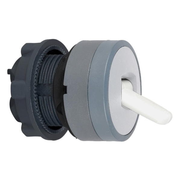 Harmony XB5, Toggle switch head, plastic, white, Ø22, 2 positions, stay put, grey bezel - Schneider Electric - ZB5AD2801C0