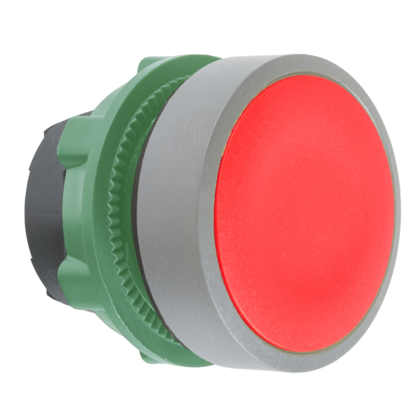 Harmony XB5, Push button head, plastic, flush, red, Ø22, push-push, unmarked, grey bezel - Schneider Electric - ZB5AH04C0