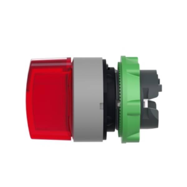 Head for illuminated selector switch, Harmony XB5, grey bezel, red handle, 22mm, universal LED, 3 positions - Schneider Electric - ZB5AK1343C0