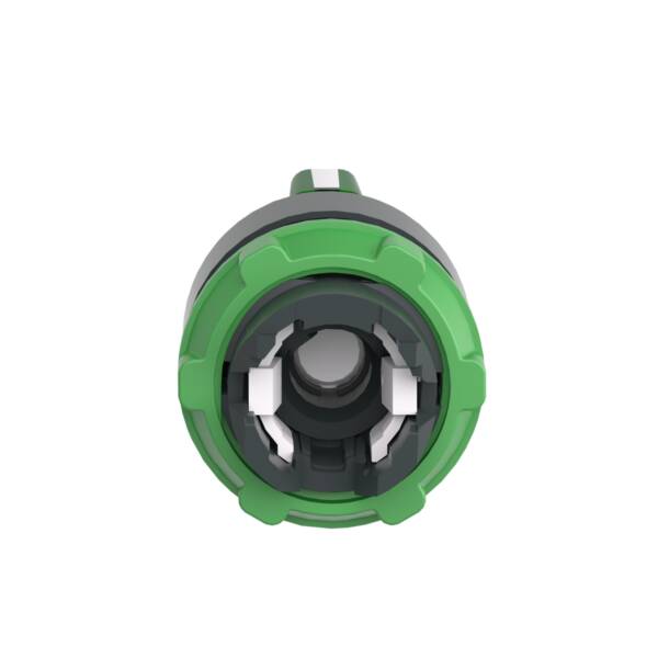 Head for illuminated selector switch, Harmony XB5, dark grey plastic, green handle, 22mm, universal LED, 3 positions, left to center - Schneider Electric - ZB5AK1733