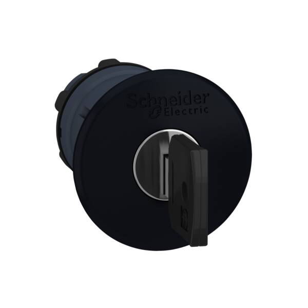 black Ø40 mushroom pushbutton head Ø22 latching key release - Schneider Electric - ZB5AS12K