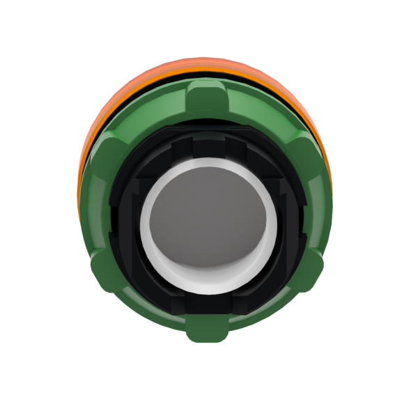 Head for pilot light, Harmony XB5, orange, 22mm, with grooved lens, universal LED - Schneider Electric - ZB5AV053S