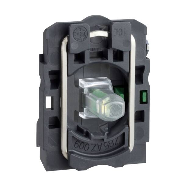 green light block with body/fixing collar with integral LED 110...120V 1NO - Schneider Electric - ZB5AW0G31