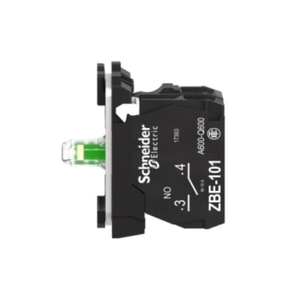 red light block with body/fixing collar with integral LED 110...120V 1NO - Schneider Electric - ZB5AW0G41