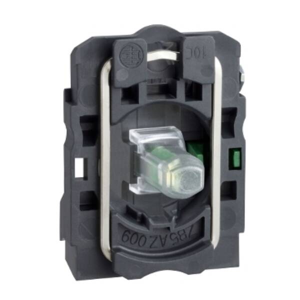 Complete body/contact assembly and light block, Harmony XB5, XB4, orange with body/fixing collar with integral LED 230...240 V 1 NO - Schneider Electric - ZB5AW0M51