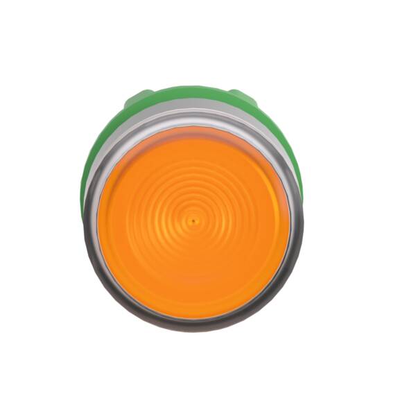 Head for illuminated push button, Harmony XB5, grey bezel, orange flush, 22mm, universal LED, grooved lens - Schneider Electric - ZB5AW353SC0