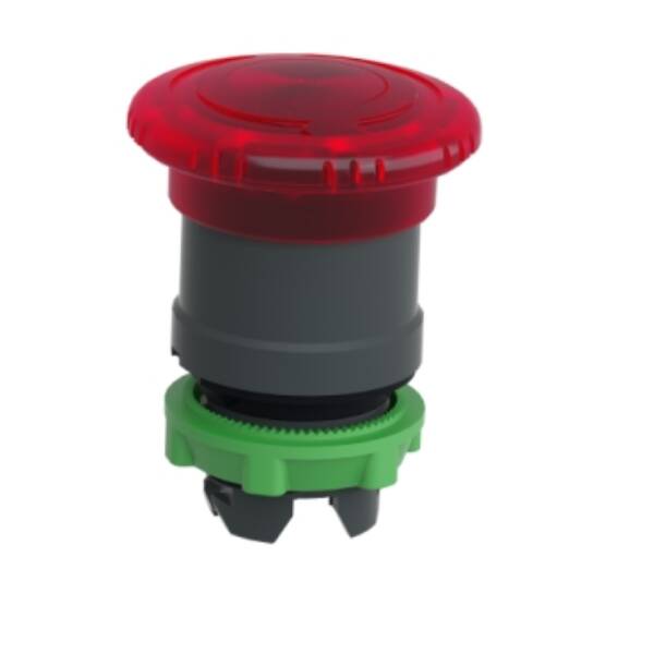 Head for illuminated emergency switching off push button, Harmony XB5, plastic, red mushroom 40mm, 22mm, universal LED, turn to release - Schneider Electric - ZB5AW743