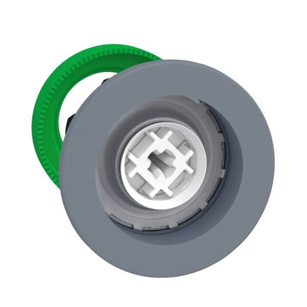 Harmony XB5, Flush mounted push button head, plastic, without cap, Ø30, spring return, grey bezel - Schneider Electric - ZB5FA0C0