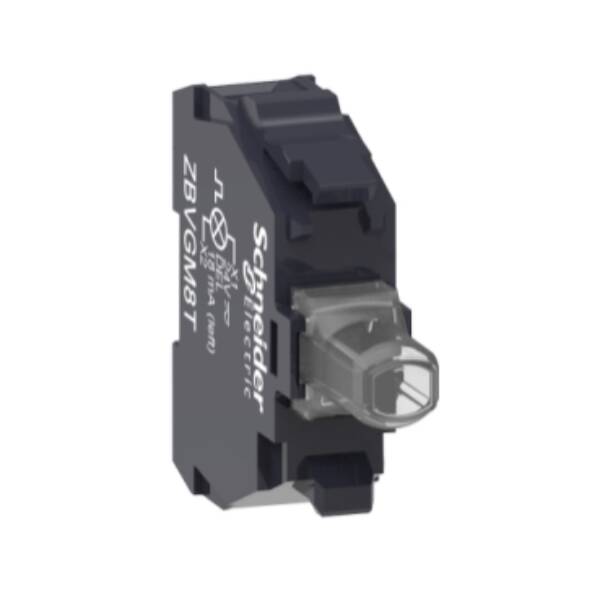 Light block, Harmony XB4, Harmony XB5, yellow, 22mm, integral LED, screw clamp terminal, 110...240V AC - Schneider Electric - ZBVGM8T