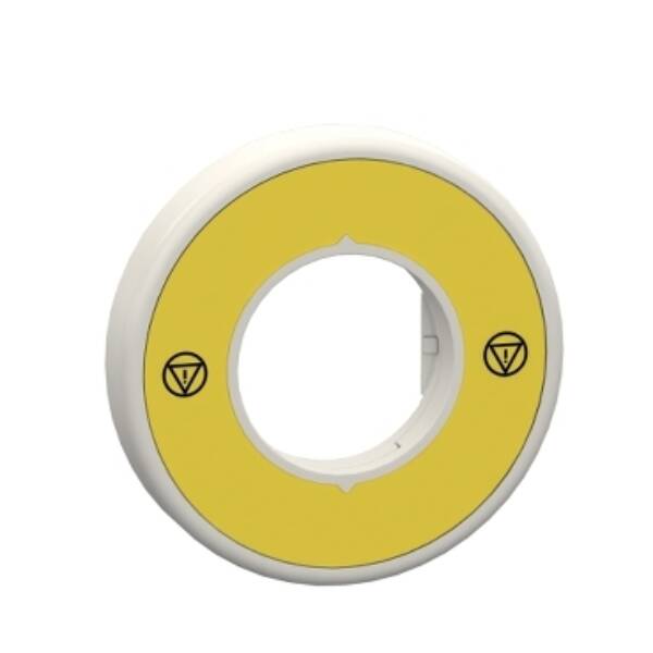 Harmony, Illuminated ring Ø60, plastic, yellow, red fixed integral LED, unmarked, 24 V AC/DC - Schneider Electric - ZBY9W2B140