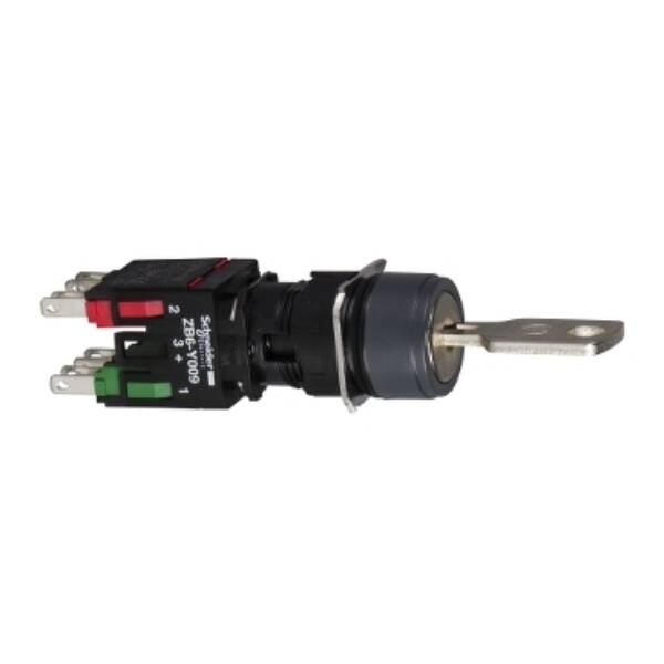 black complete selector switch Ø16 2-position stay put 1NO+1NC Ronis 200 - Schneider Electric - XB6AGC5B