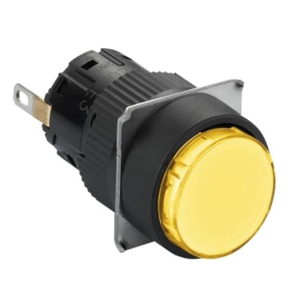 round pilot light Ø16 - IP65 - yellow - integral LED 24VDCpolarised - connector - Schneider Electric - XB6EAV5BP