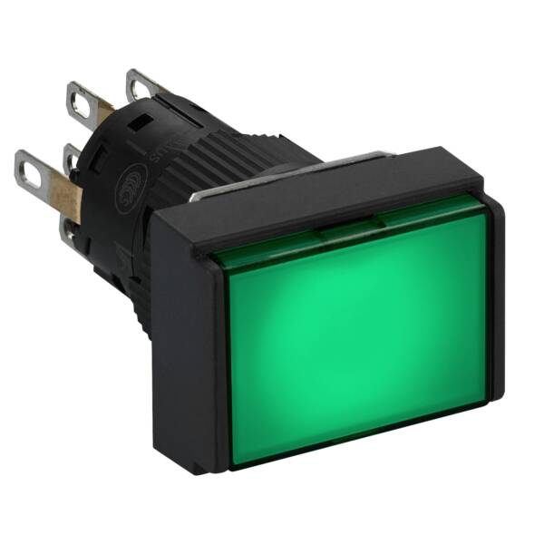 rectangle green illuminated pushbutton Ø16-flush springreturn-24 VDCpolarised2CO - Schneider Electric - XB6EDW3B2P