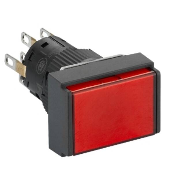 rectangle red illuminated pushbutton Ø16-flush springreturn-24 VDC polarised-2CO - Schneider Electric - XB6EDW4B2P