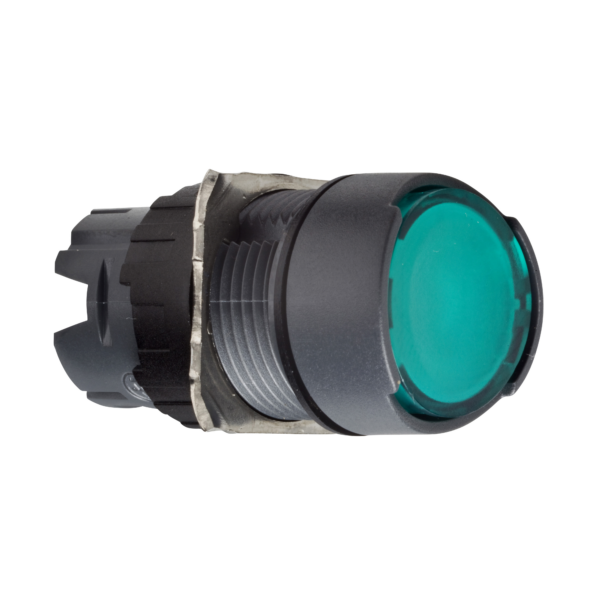 green flush illuminated pushbutton head Ø16 latching for integral LED - Schneider Electric - ZB6AF3