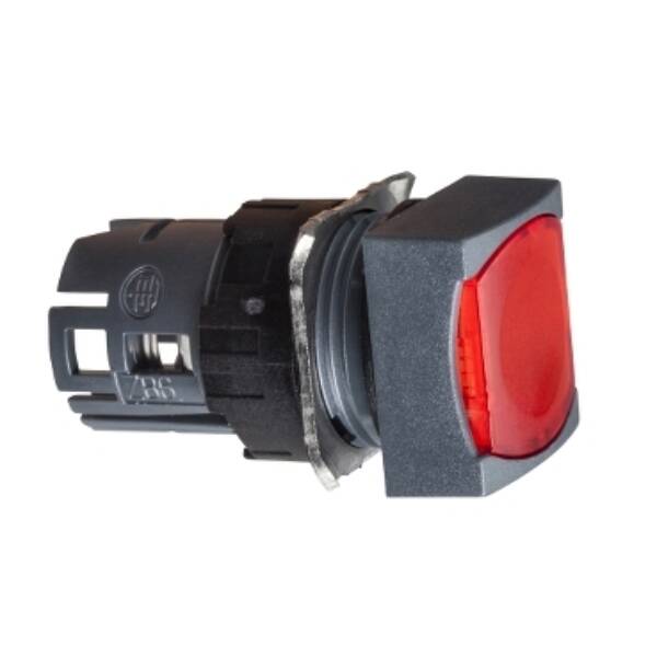 red square flush illuminated pushbutton head Ø16 latching for integral LED - Schneider Electric - ZB6CF4