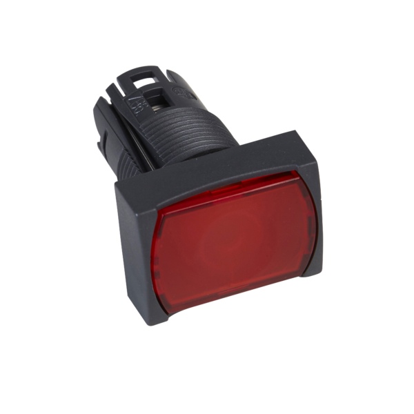 red rectang flush illuminated pushbutton head Ø16 spring return 12...24V - Schneider Electric - ZB6DW4