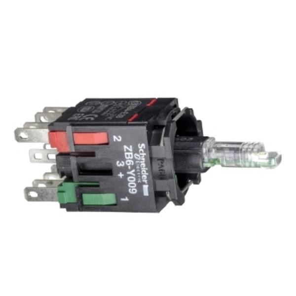 green light block with body/fixing collar with integral LED 12...24V 1NO - Schneider Electric - ZB6ZB31B