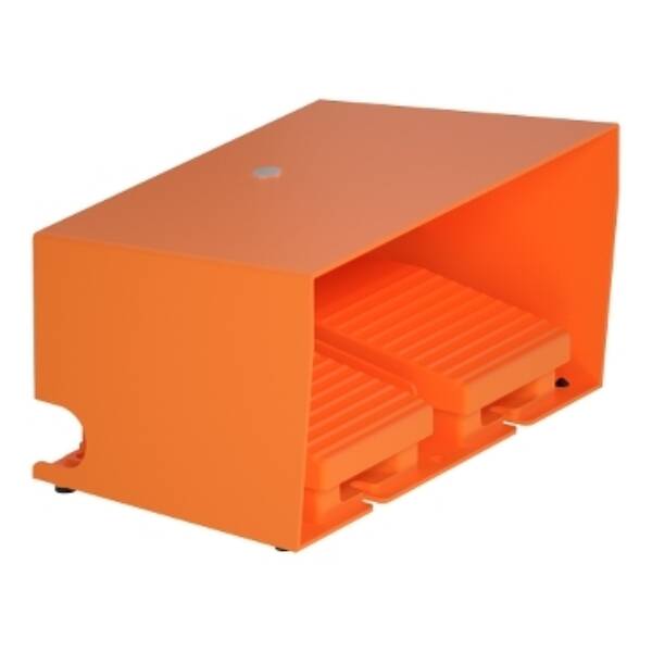 double foot switch - IP66 - with cover - metallic - orange - 2 NC + 2 NO - Schneider Electric - XPER3100D