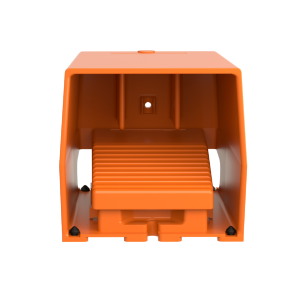 single foot switch - IP66 - with cover - metallic - orange - 2 NC + 2 NO - Schneider Electric - XPER311