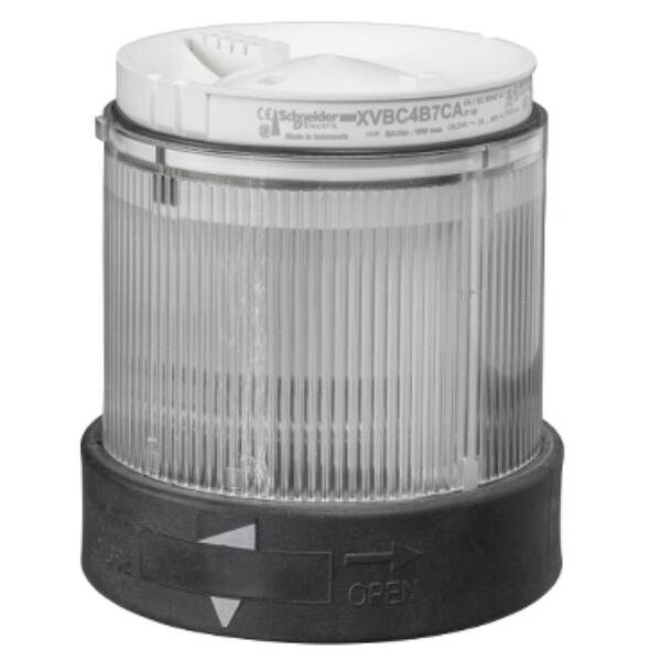 Ø 70 mm illuminated unit with light diffuser - steady - clear - IP65 - 24 V - Schneider Electric - XVBC2B7D