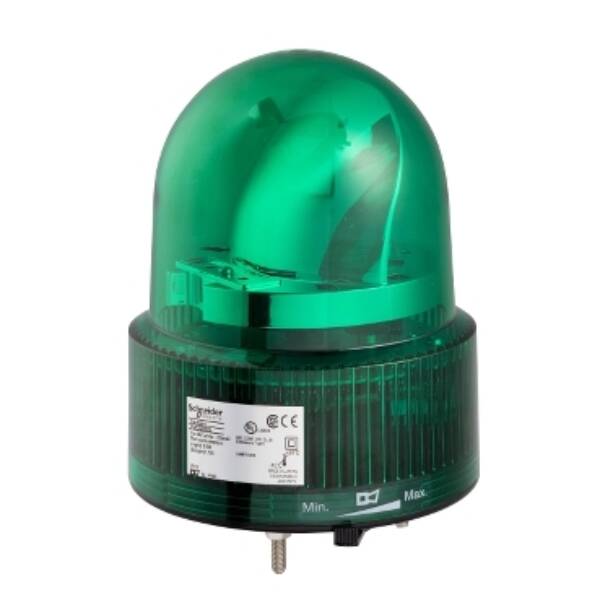 Prewired rotating mirror beacon, Harmony XVR, 120 mm, green, without buzzer, 24 V AC DC - Schneider Electric - XVR12B03